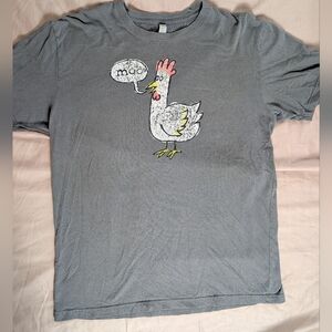 Next Level Apparel Gray Chicken Graphic Tee